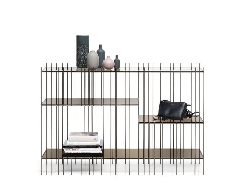 Metrica Console with 4 shelves in colour bronze Mogg